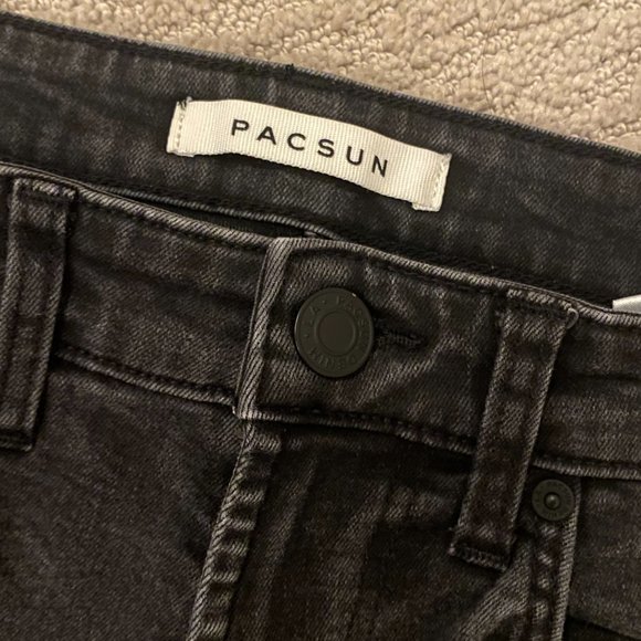 pacsun slim fit high rise 29x30 charcoal black jeans - Picture 4 of 5